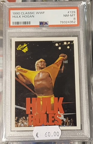 1990 Classic WWF Hulk Hogan #129 PSA 8 Trading Card