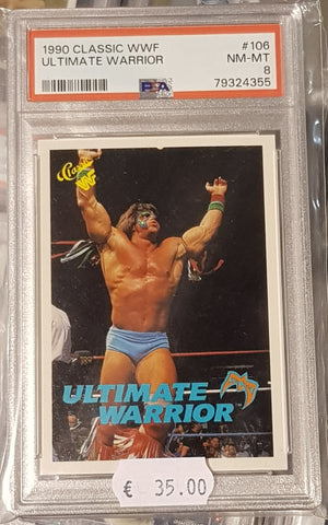 1990 Classic WWF Ultimate Warrior #106 PSA 8 Trading Card