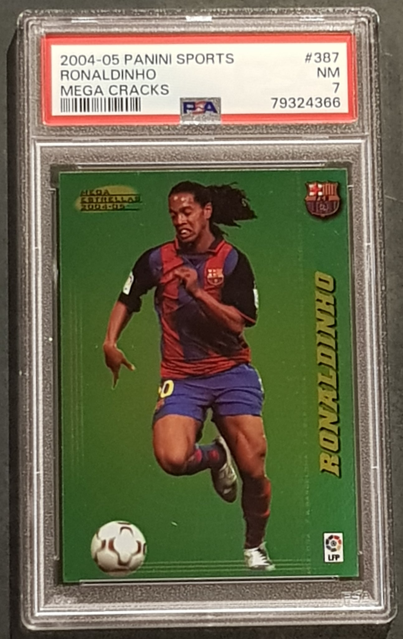 2004-05 Panini Mega Cracks La Liga Ronaldinho #387 PSA 7 Trading Card