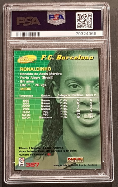 2004-05 Panini Mega Cracks La Liga Ronaldinho #387 PSA 7 Trading Card