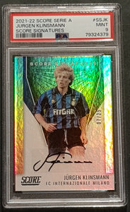 2021-22 Panini Score Serie A Score Signatures Jurgen Klinsmann #SS-JK /25 PSA 9 Trading Card