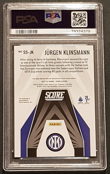 2021-22 Panini Score Serie A Score Signatures Jurgen Klinsmann #SS-JK /25 PSA 9 Trading Card