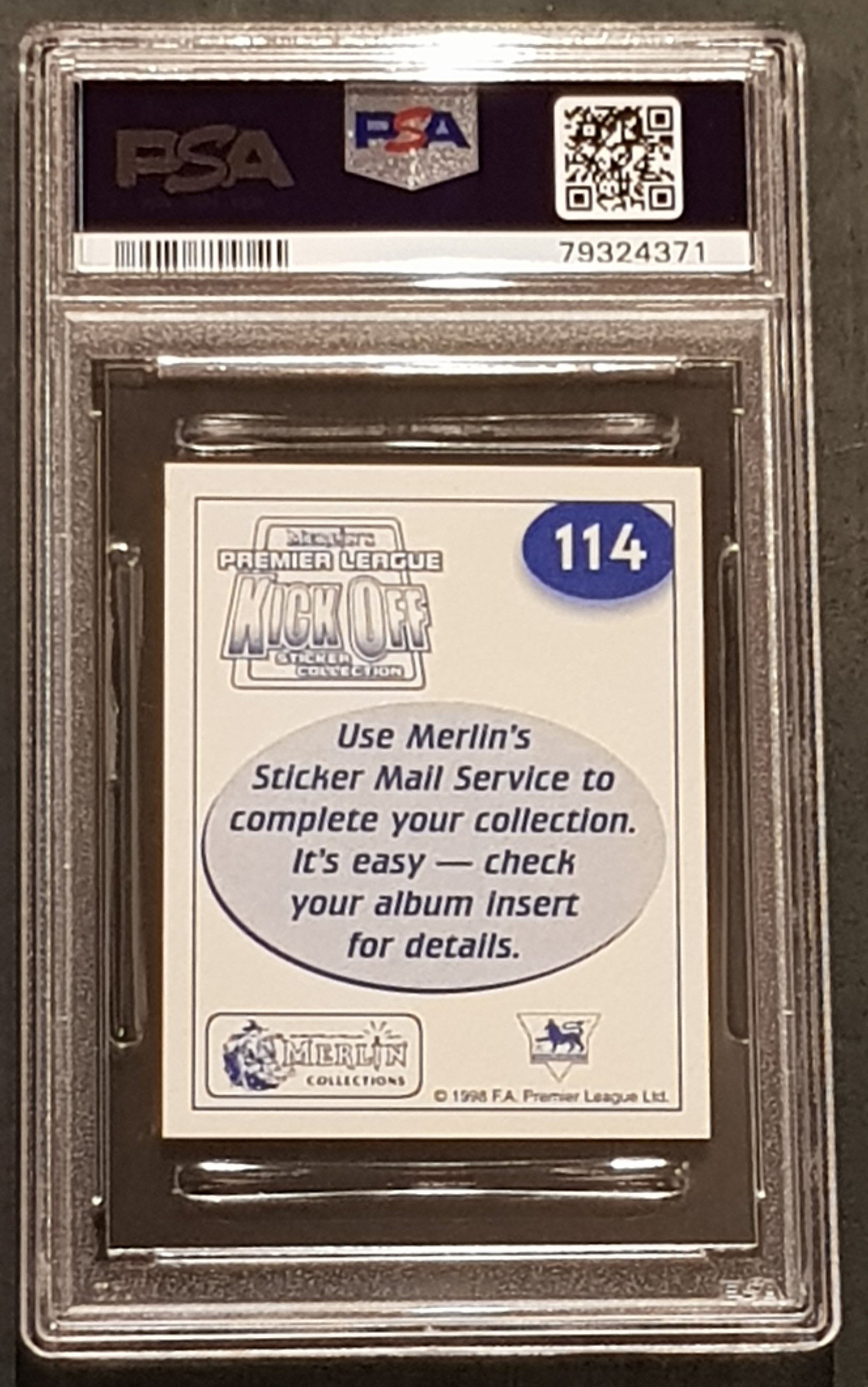 1998 Merlin Premier League Kick-Off #114 David Beckham PSA Sticker