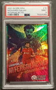 2021-22 Panini Score FIFA Intergalactic #15 Mohamed Salah Case Hit PSA 9 Trading Card