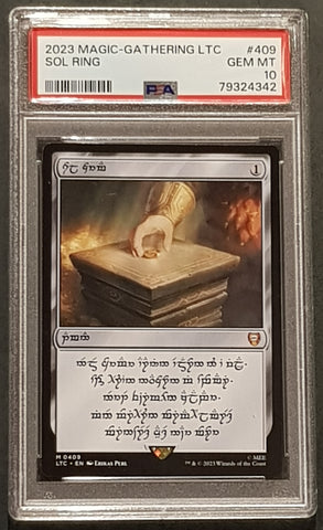 Magic the Gathering Lord of the Rings Dwarven Sol Ring LTC #409 PSA 10 Trading Card