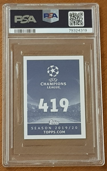 2019-20 Topps UCL Champions League Erling Haaland #419 PSA 10 Rookie Sticker