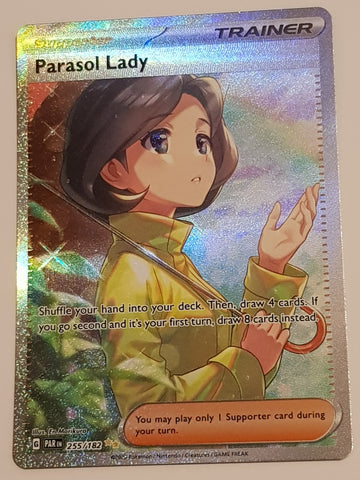 Pokemon Scarlet and Violet Paradox Rift Parasol Lady #255/182 Special Illustration Rare Holo Trading Card