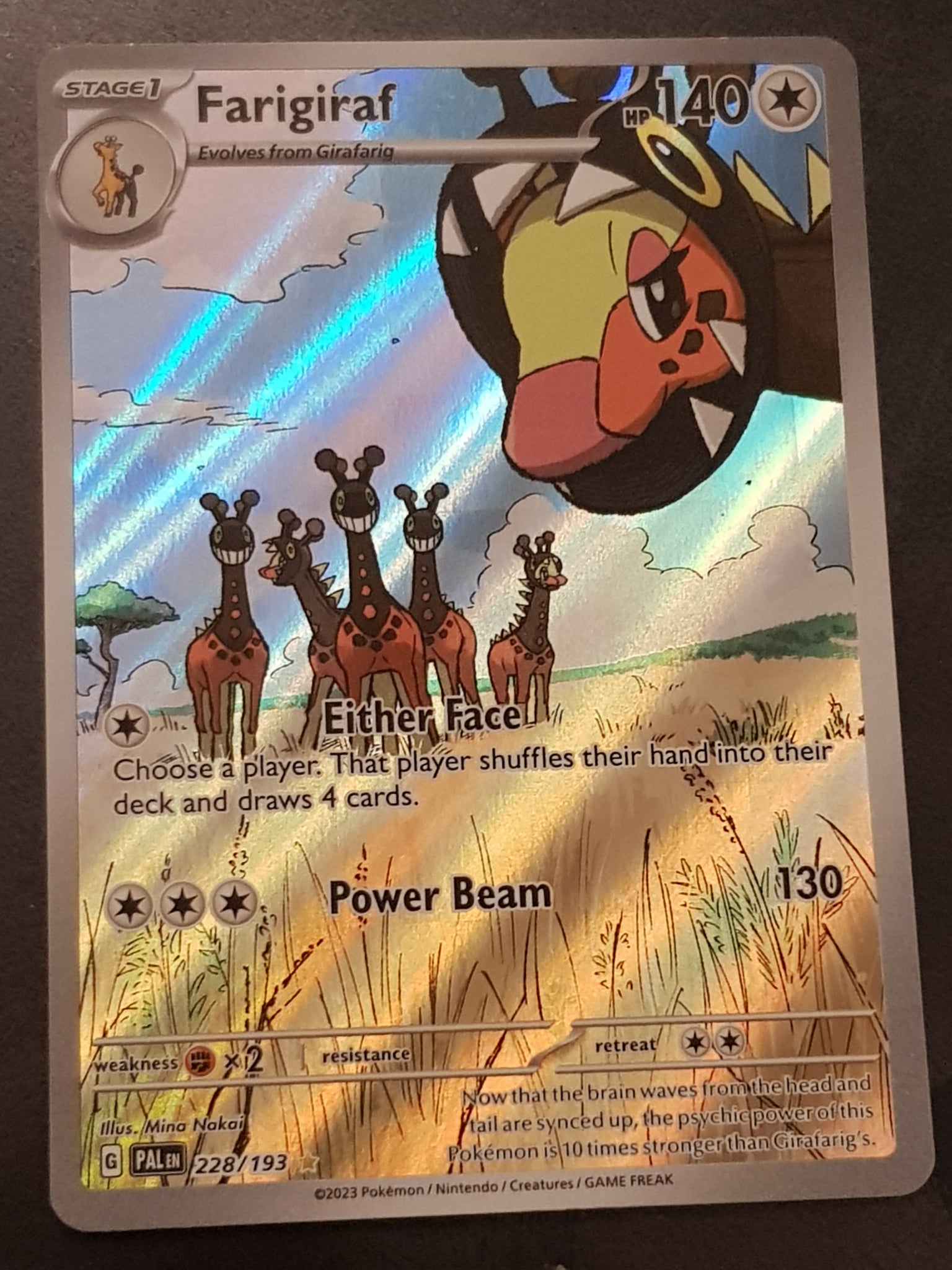 farigiraf pokemon card value Pokemon Scarlet and Violet Paldea Evolved Farigiraf #228/193 Full Art – Rotterdam Comics
