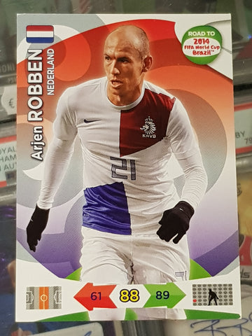 2014 Panini Adrenalyn Road to FIFA World Cup Brazil Arjen Robben Trading Card