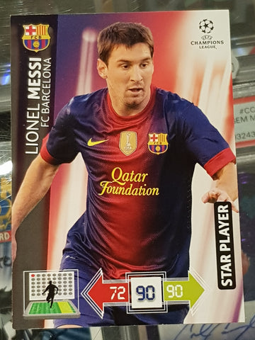 2012-13 Panini Adrenalyn Champions League Lionel Messi Star Player Trading Card