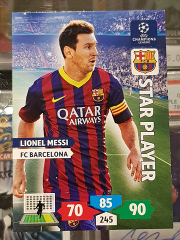 2013-14 Panini Adrenalyn Champions League Lionel Messi Star Player Trading Card