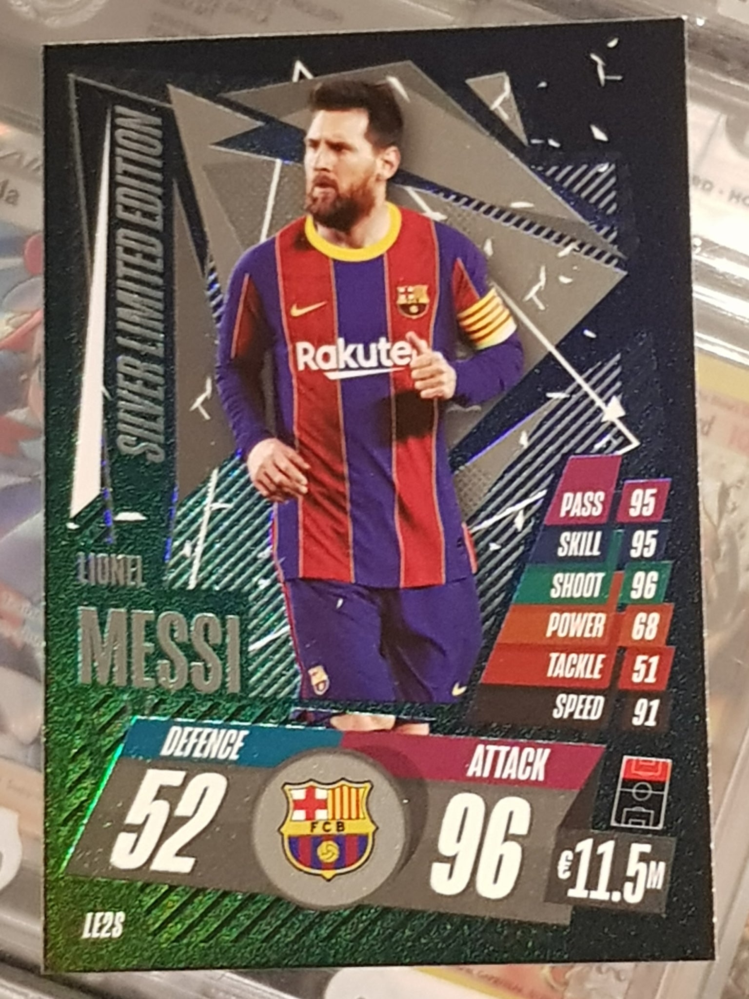 2020-21 Topps Match Attax UCL Lionel Messi Limited Edition Silver #LE2S Trading Card