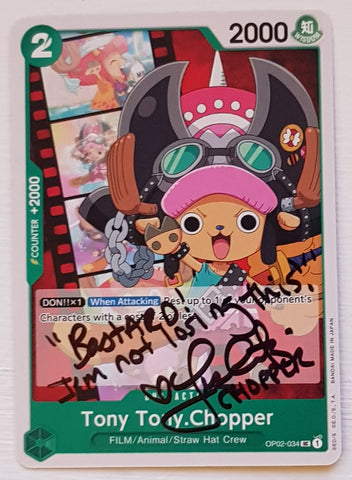 One Piece Card Game OP-02 Paramount War Tony-Tony Chopper #OP02-034 Trading Card (Signed by Lisa Ortiz)