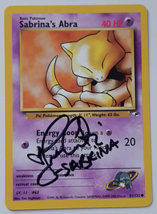 Pokemon Gym Heroes Sabrina's Abra #91/132 Trading Card (Signed by Lisa – Rotterdam Comics