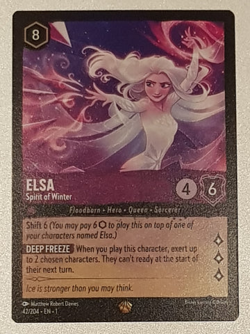 Disney Lorcana the First Chapter Elsa Spirit of Winter #42/204 Legendary Rare Trading Card