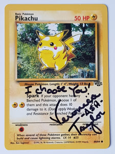 Pokemon Jungle Pikachu #60/64 Trading Card (Signed by Veronica Taylor)