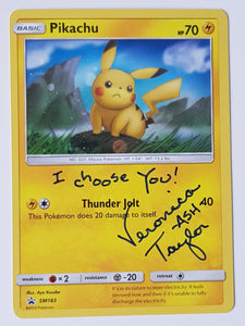 Pokemon Sun and Moon Unbroken Bonds Pikachu #SM183 Black Star Promo Holo Trading Card (Signed by Veronica Taylor)