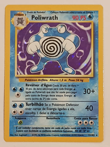Pokemon Portuguese Base Poliwrath #13/102 Holo Trading Card