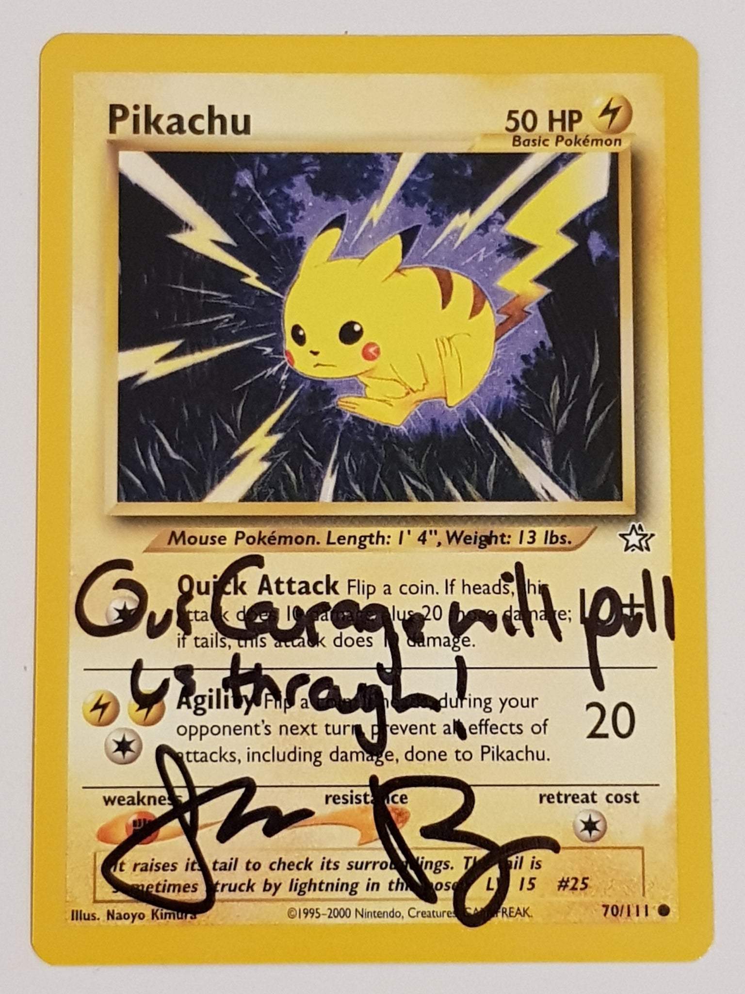 Pokemon Neo Genesis Pikachu #70/111 Trading Card (Signed by Jason Paig Rotterdam Comics Pokemon Neo Genesis Pikachu #70/111 Trading Card (Signed by Jason Paig Rotterdam Comics