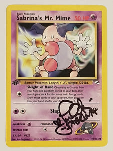 Pokemon Gym Heroes (1st Edition) Sabrina's Mr. Mime #94/132 Trading Card (Signed by Lisa Ortiz)