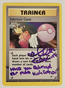 Pokemon Gym Heroes Sabrina's Gaze #125/132 Trading Card (Signed by Lisa Ortiz)