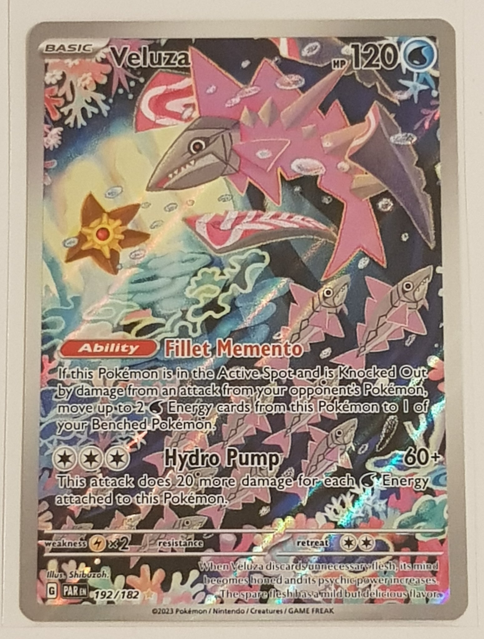 Pokemon Scarlet and Violet Paradox Rift Veluza #192/182 Full Art illus Rotterdam Comics Pokemon Scarlet and Violet Paradox Rift Veluza #192/182 Full Art illus Rotterdam Comics