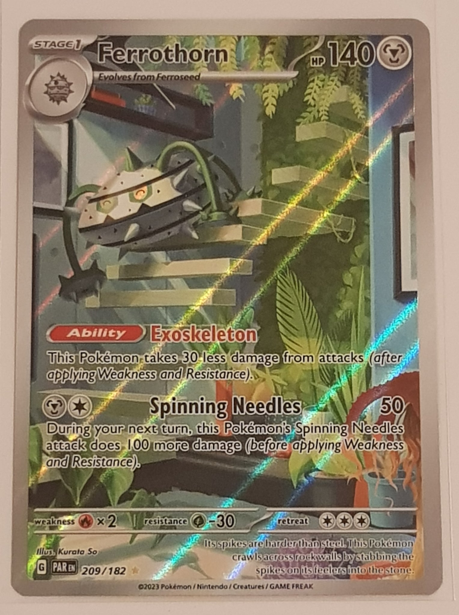 ferrothorn pokemon card Pokemon Scarlet and Violet Paradox Rift Ferrothorn #209/182 Illustrati – Rotterdam Comics