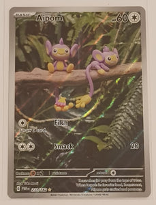 Pokemon Scarlet and Violet Paradox Rift Aipom #211/182 Illustration Rare Holo Trading Card