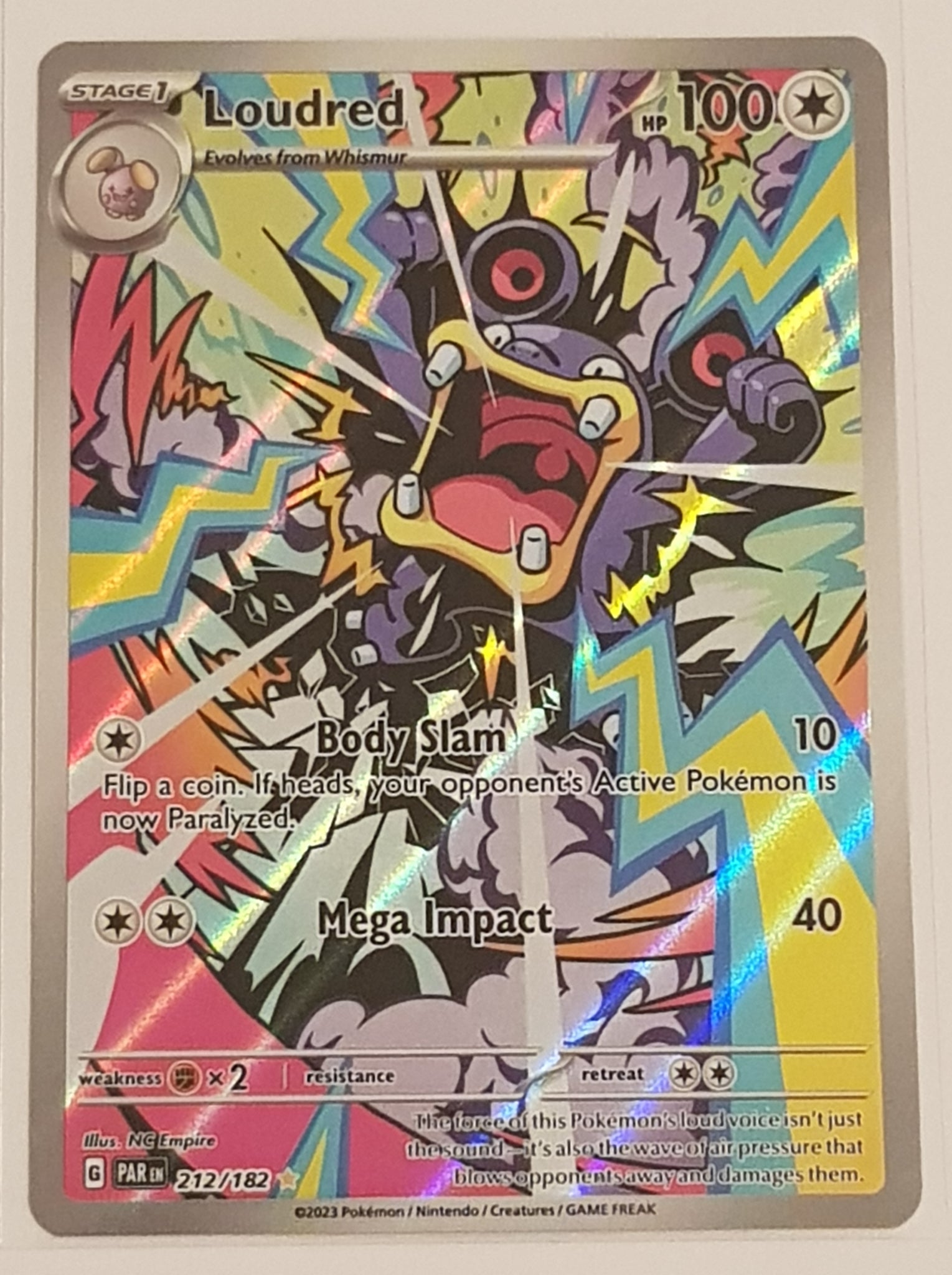 Pokemon Scarlet and Violet Paradox Rift Loudred #212/182 Illustration Rotterdam Comics Pokemon Scarlet and Violet Paradox Rift Loudred #212/182 Illustration Rotterdam Comics