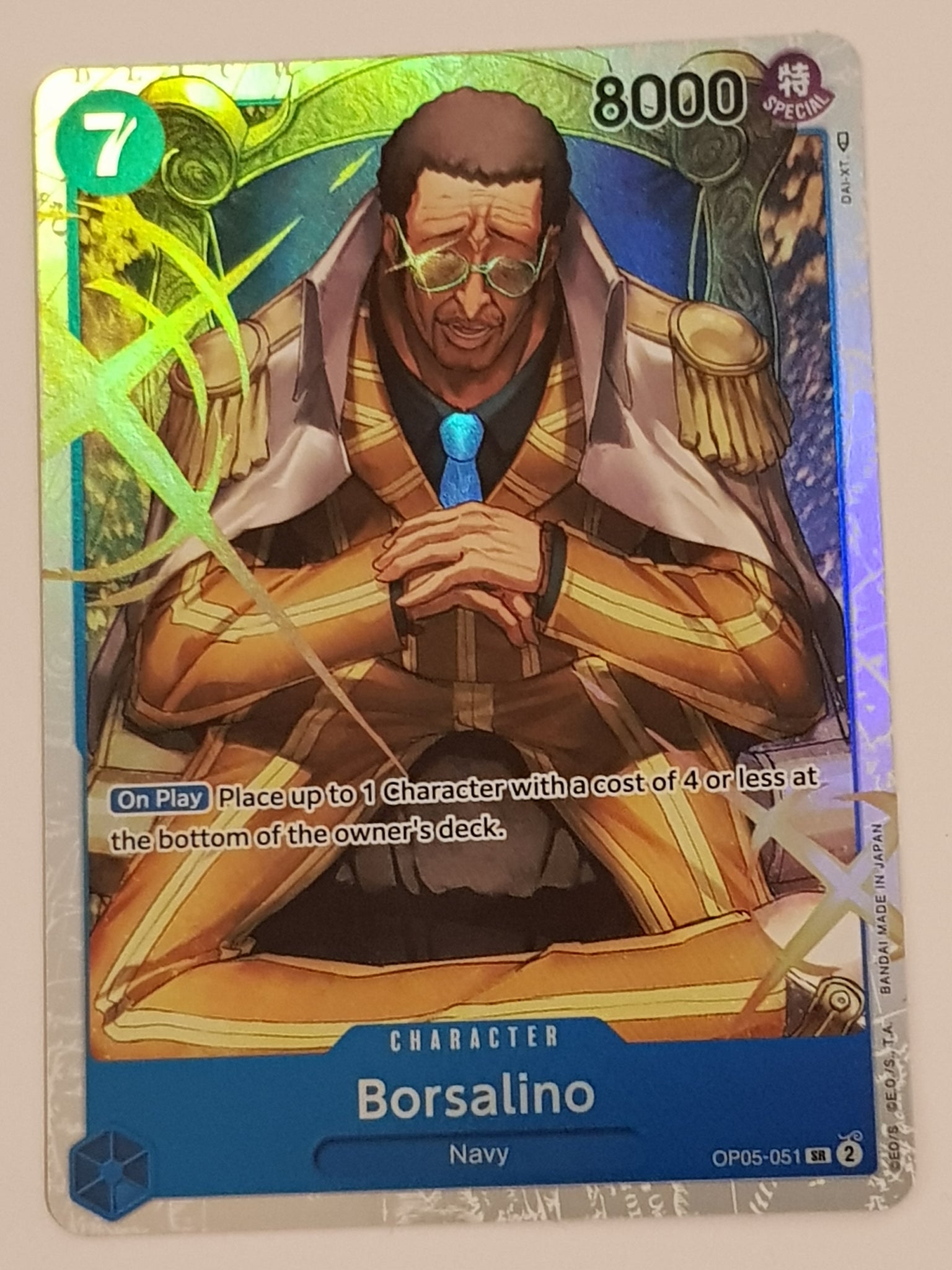 One Piece Card Game OP-05 Awakening of the New Era Borsalino #OP05-051 SR Foil Trading Card One Piece Card Game OP-05 Awakening of the New Era Borsalino #OP05-051 SR Foil Trading Card
