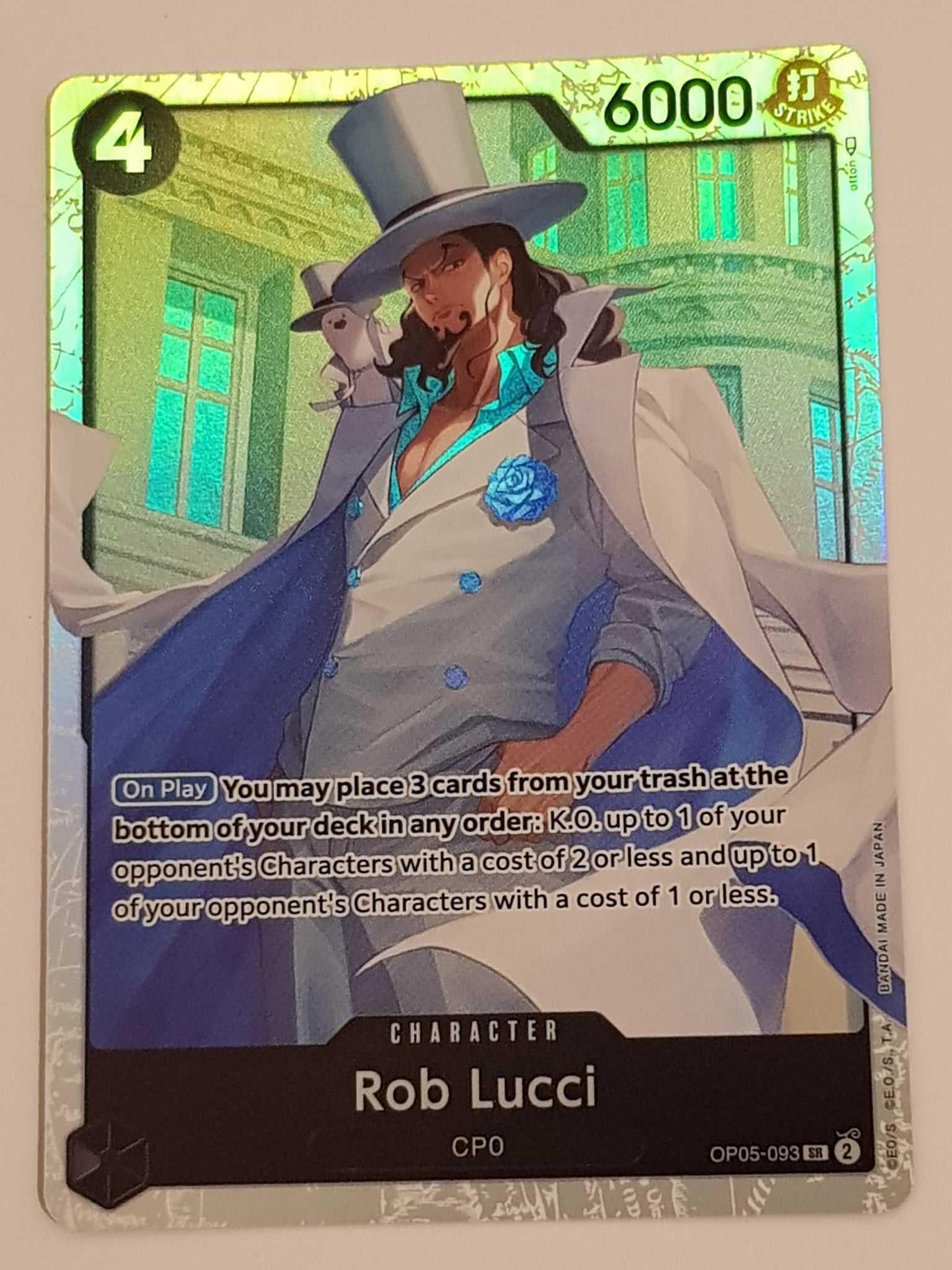 One Piece Card Game OP-05 Awakening of the New Era Rob Lucci #OP05-093 SR Foil Trading Card