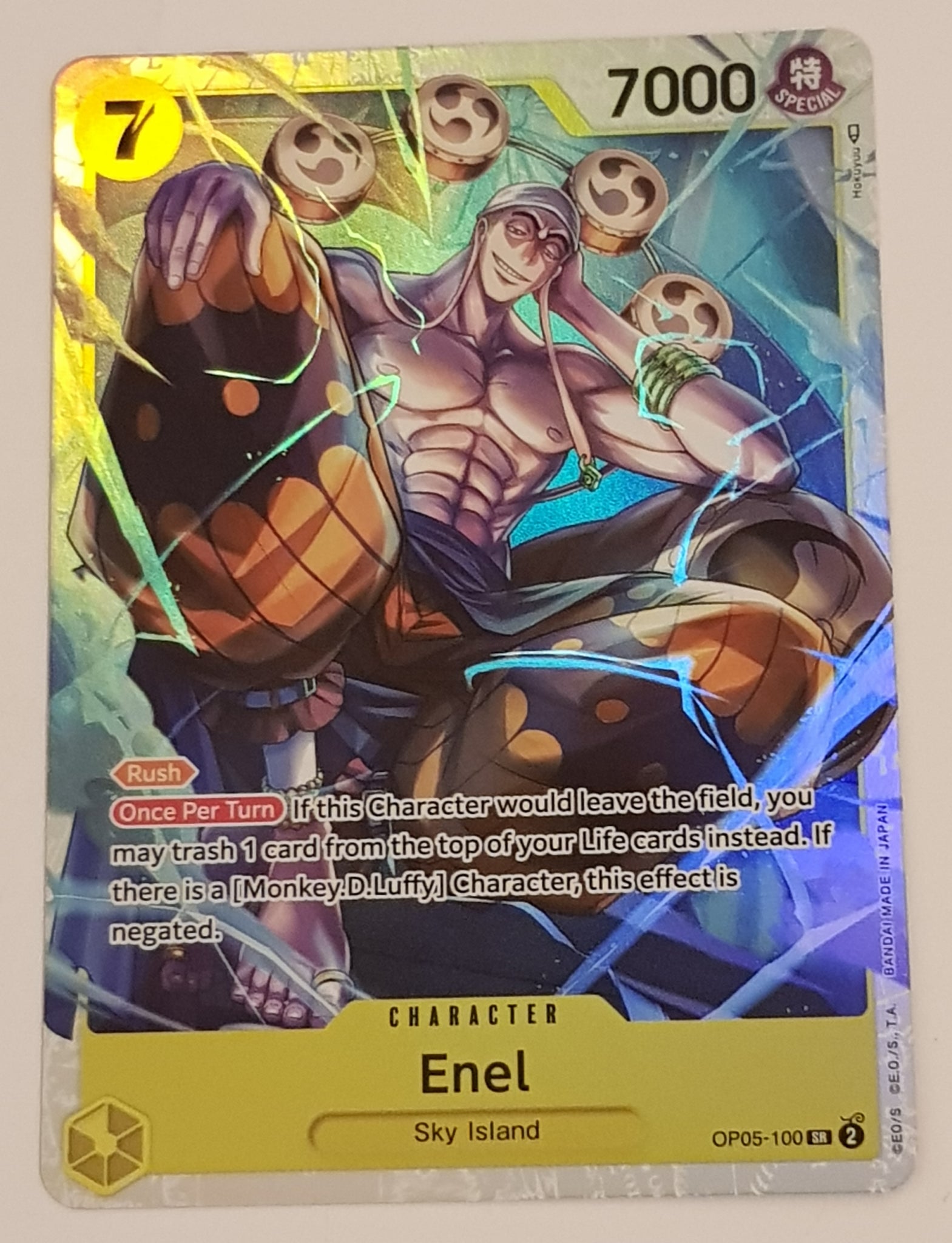 One Piece Card Game OP-05 Awakening of the New Era Enel #OP05-100 SR Foil Trading Card One Piece Card Game OP-05 Awakening of the New Era Enel #OP05-100 SR Foil Trading Card