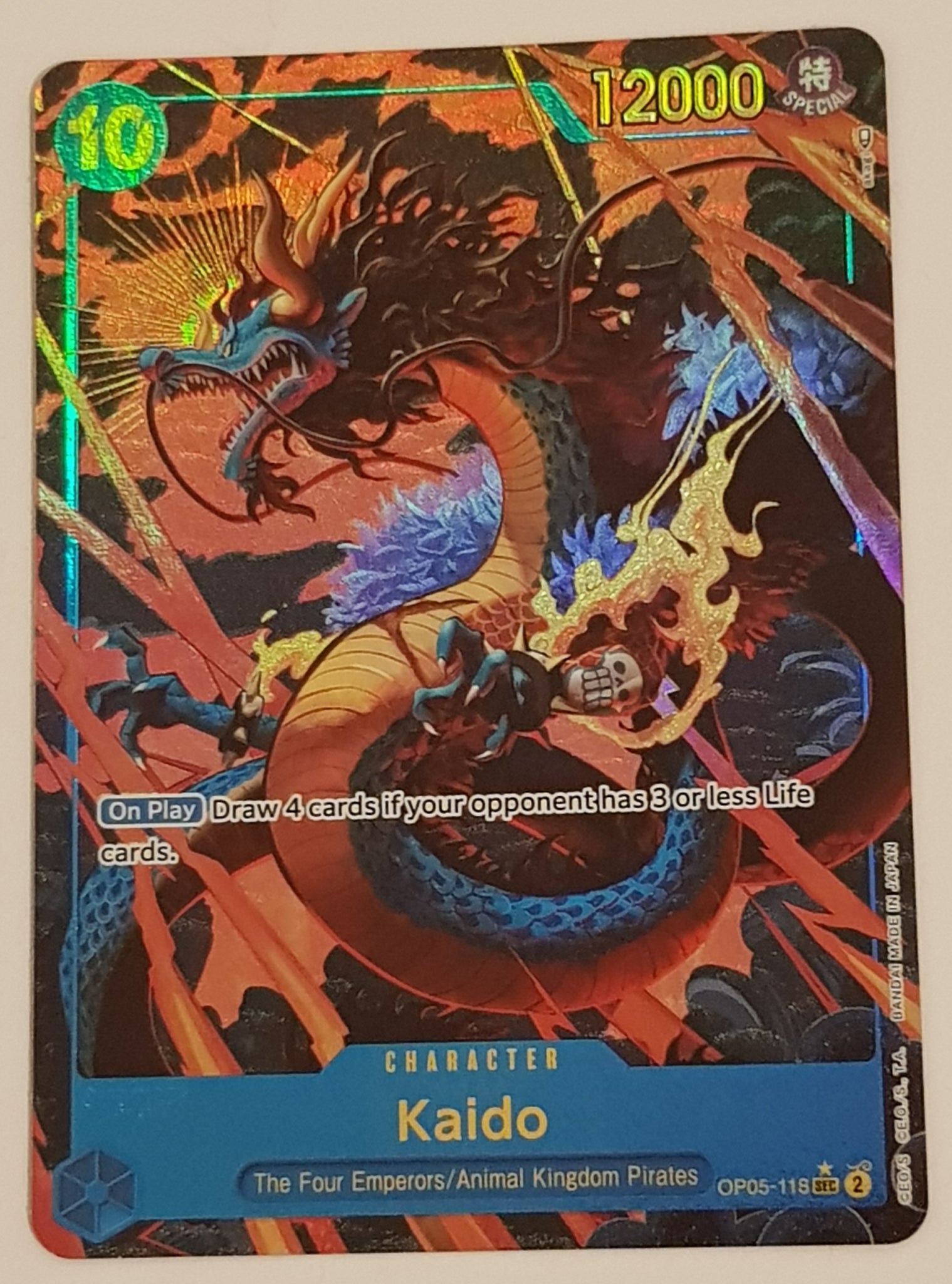 One Piece Card Game OP-05 Awakening of the New Era Kaido #OP05-118 SEC Alt Art Foil Trading Card