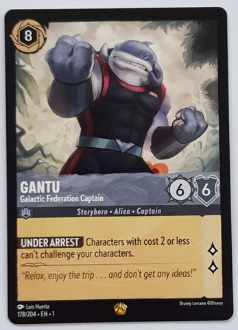 Disney Lorcana the First Chapter Gantu Galactic Federation Captain #178/204 Legendary Rare Trading Card