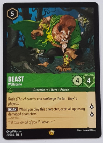 Disney Lorcana the First Chapter Beast Wolfsbane #70/204 Legendary Rare Trading Card