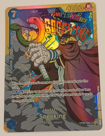 One Piece Card Game OP-03 Pillars of Strength Sogeking #OP03-122 SEC Foil Trading Card