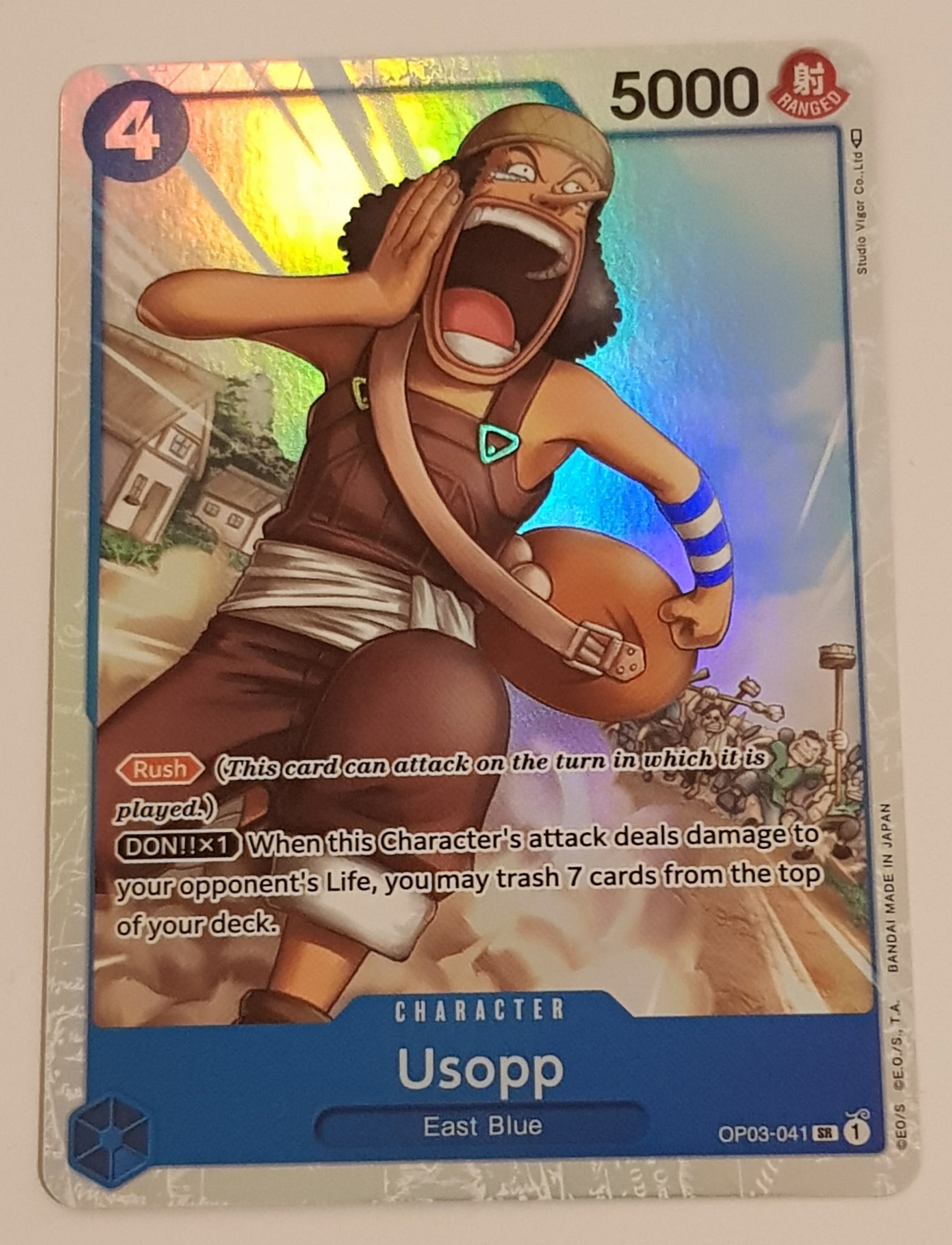 One Piece Card Game OP-03 Pillars of Strength Usopp #OP03-041 SR Foil Trading Card One Piece Card Game OP-03 Pillars of Strength Usopp #OP03-041 SR Foil Trading Card