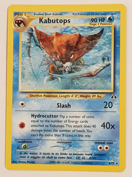 Pokemon Neo Discovery Kabutops #6/75 Holo Trading Card