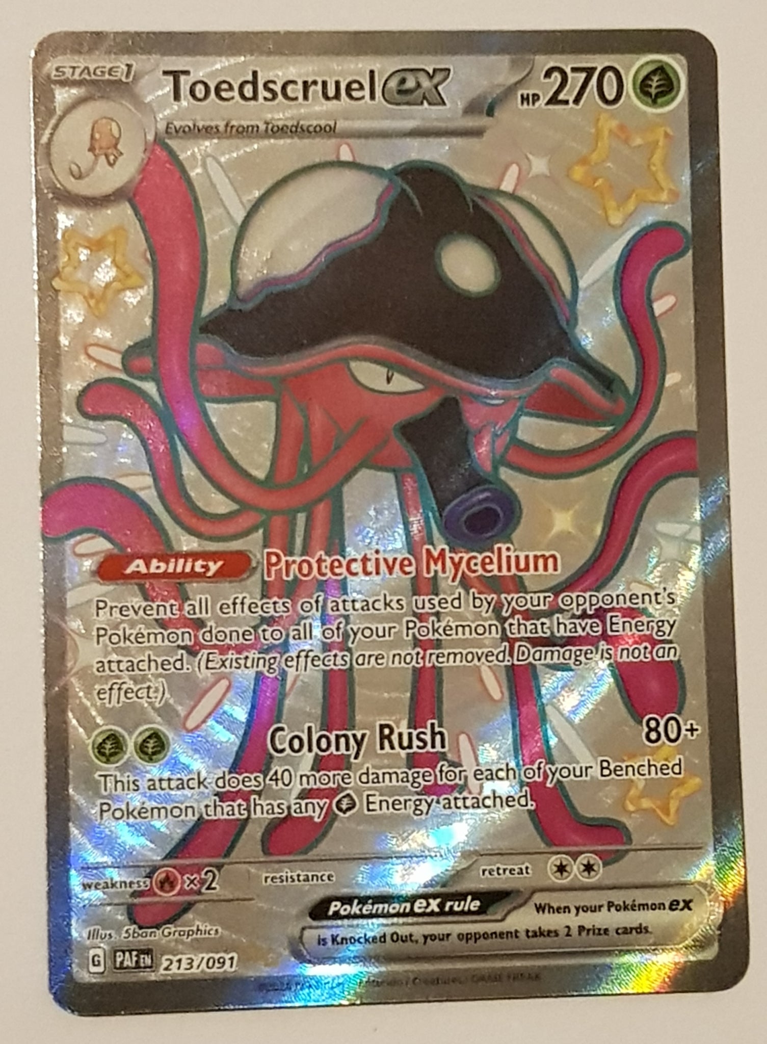 toedscruel pokemon card Pokemon Scarlet and Violet Paldean Fates Toedscruel Ex #213/091 Shiny – Rotterdam Comics