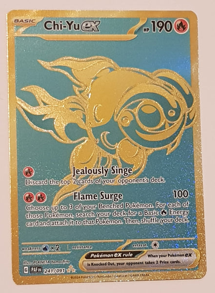 Pokemon Scarlet and Violet Paldean Fates Ex #240-245/091 Secret Hyper Rare Holo Trading Card Set
