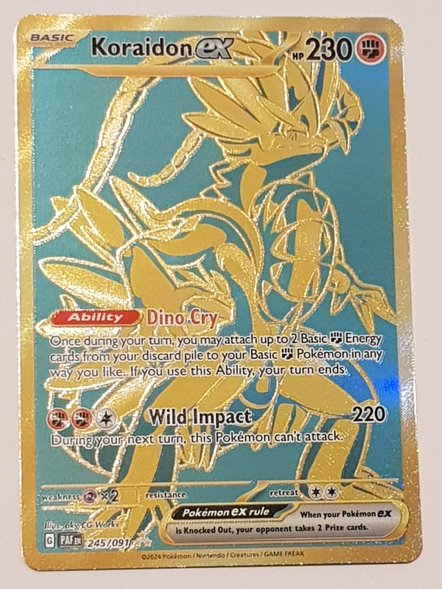 Pokemon Scarlet and Violet Paldean Fates Koraidon Ex #245/091 Secret H Rotterdam Comics Pokemon Scarlet and Violet Paldean Fates Koraidon Ex #245/091 Secret H Rotterdam Comics