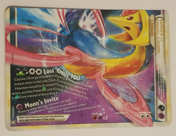 Pokemon Heart Gold & Soul Silver Triumphant Darkrai and Cresselia Legend #99+100/102 Holo Trading Card Set