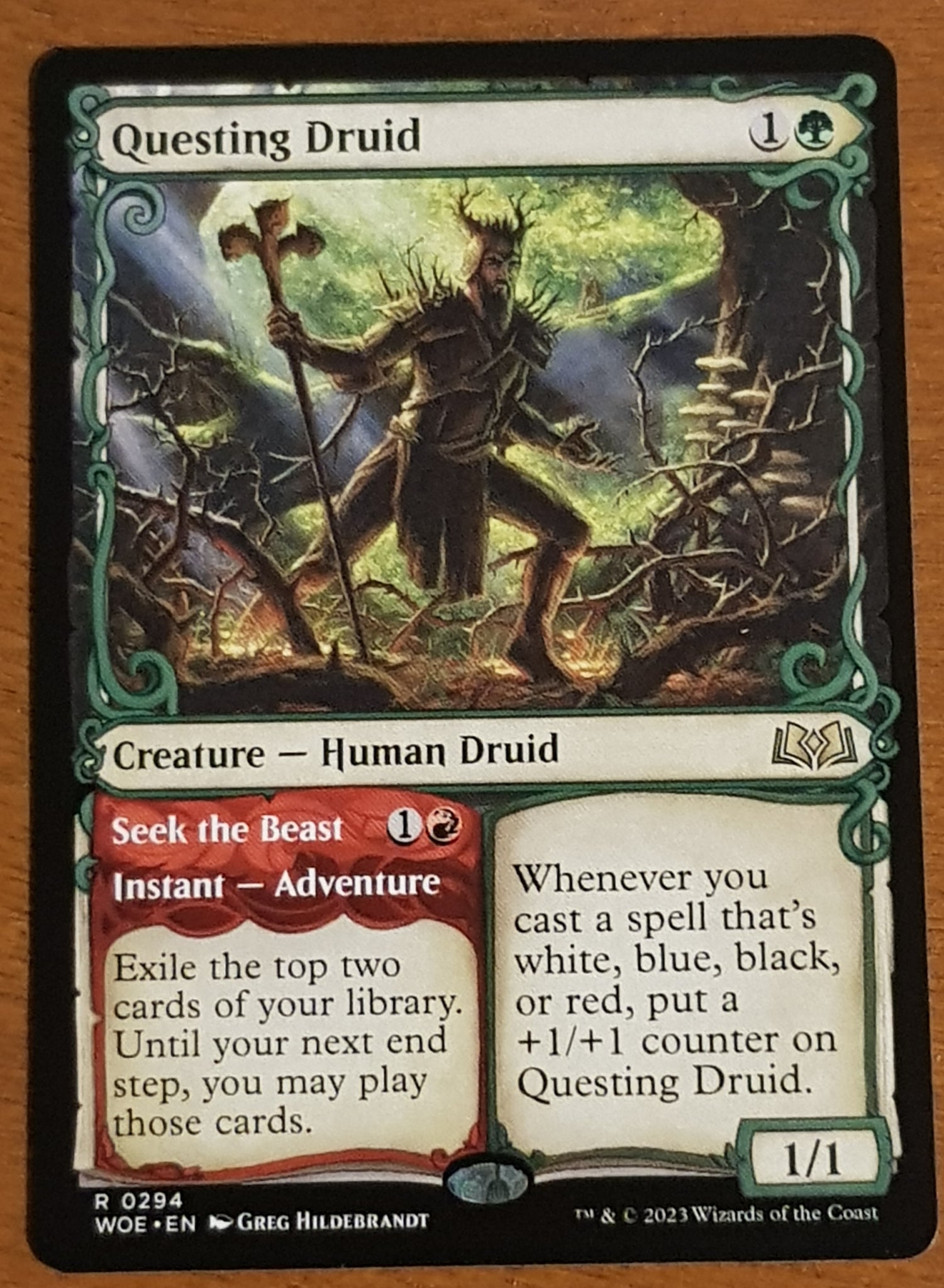 Magic the Gathering Wilds of Eldraine Questing Druid #294 Showcase Trading Card