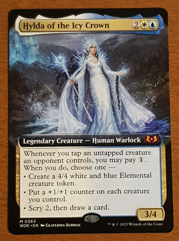 Magic the Gathering Wilds of Eldraine Hylda of the Icy Crown #363 Extended Art Trading Card