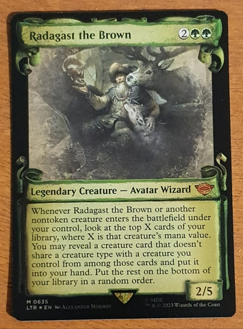 Magic the Gathering Lord of the Rings Holiday Special Edition Radagast the Brown LTC #635 Showcase Scrolls Foil Trading Card