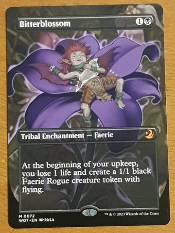 Magic the Gathering Wilds of Eldraine Enchanting Tales Bitterblossom #072 Borderless Trading Card