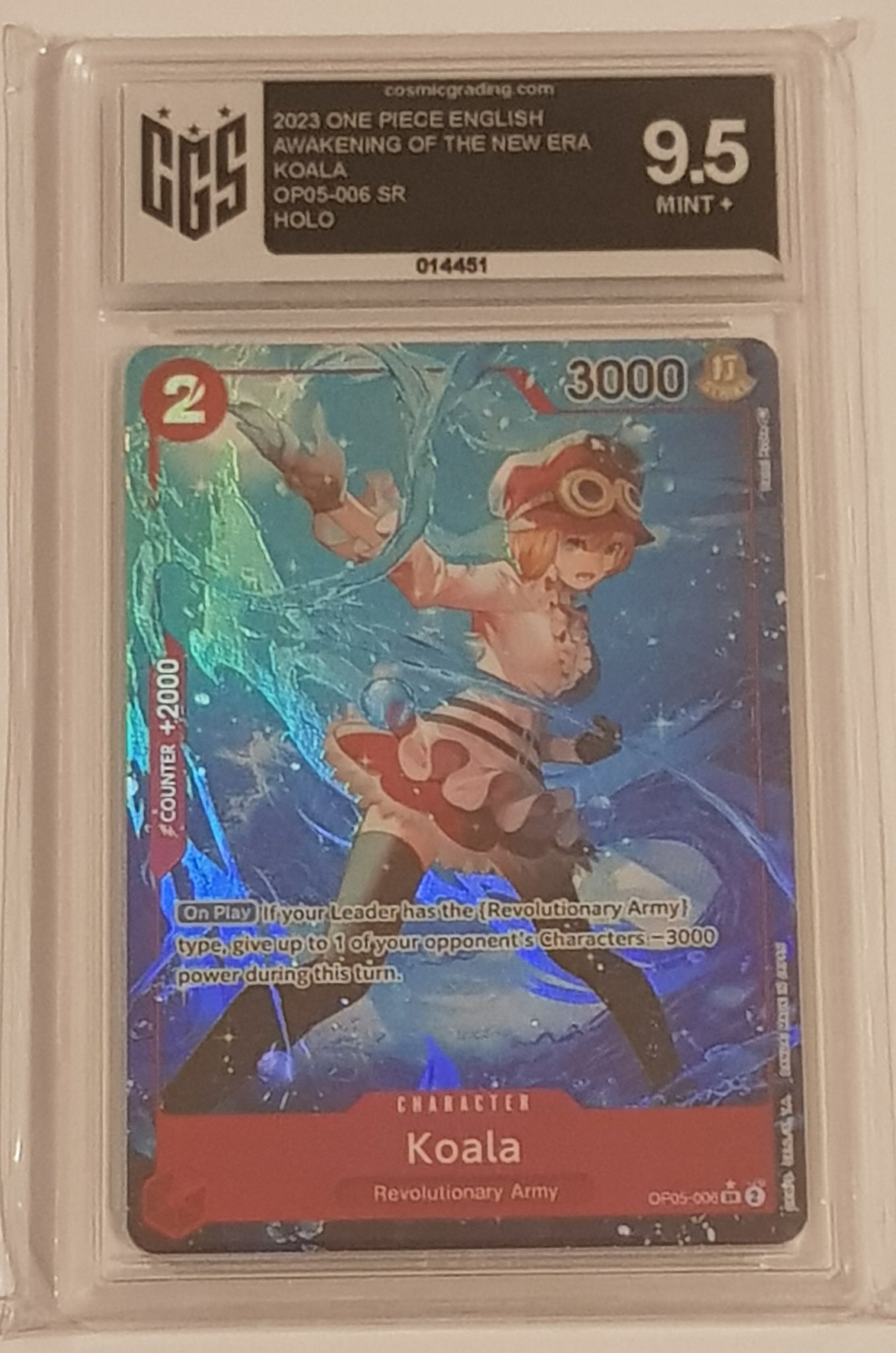 One Piece Card Game OP-05 Awakening of the New Era Koala #OP05-006 SR Alt Art Foil CGS 9.5 Trading Card