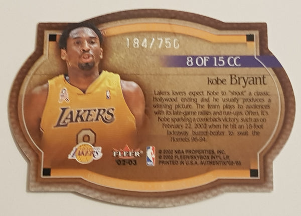 2002-03 Fleer Authentix Kobe Bryant Courtside Classics #cc8 Silver /750 Trading Card