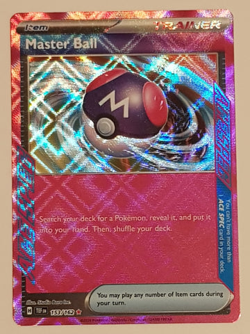 Pokemon Scarlet and Violet Temporal Forces Master Ball #153/162 Ace Spec Rare Holo Trading Card