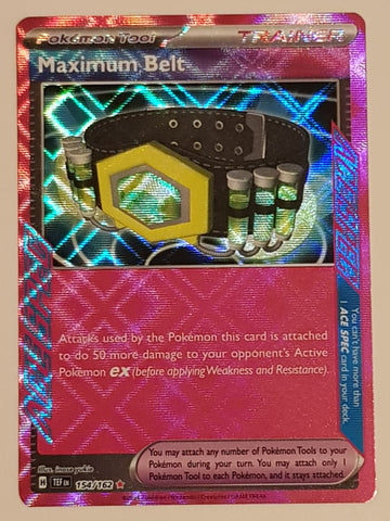 Pokemon Scarlet and Violet Temporal Forces Maximum Belt #154/162 Ace Spec Rare Holo Trading Card